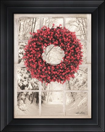 Framed Beaded Wreath View II Print