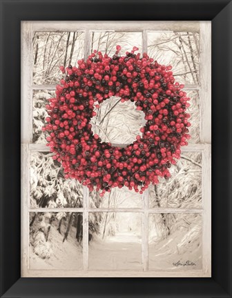 Framed Beaded Wreath View II Print