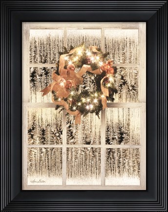 Framed Frosted Pane Window View Print