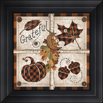 Framed Autumn Four Square Grateful Print