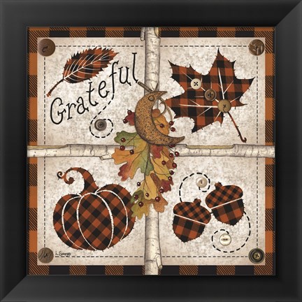 Framed Autumn Four Square Grateful Print