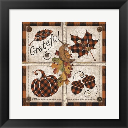 Framed Autumn Four Square Grateful Print