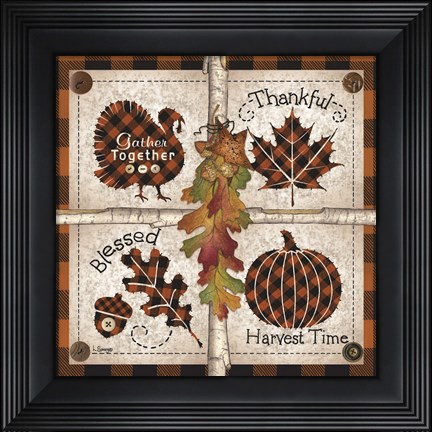 Framed Autumn Four Square Harvest Time Print
