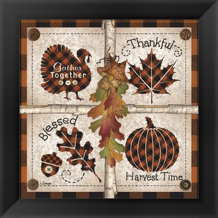 Framed Autumn Four Square Harvest Time Print