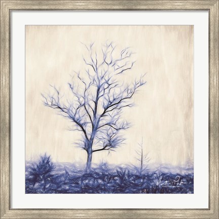 Framed Tree in Blue Print