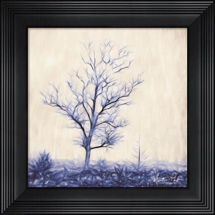 Framed Tree in Blue Print