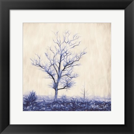 Framed Tree in Blue Print