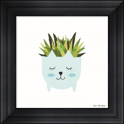 Framed Cat Plant Print