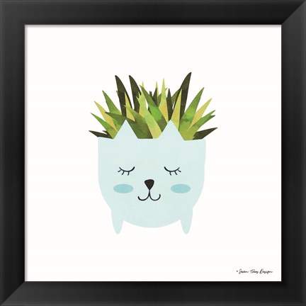 Framed Cat Plant Print