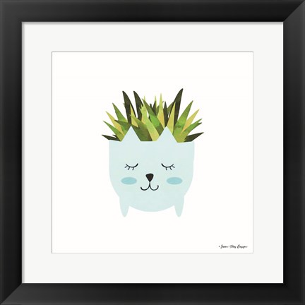 Framed Cat Plant Print