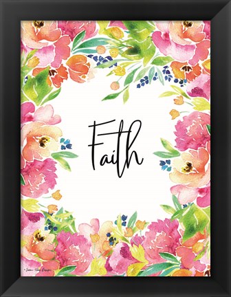 Framed Faith Watercolor Flowers Print