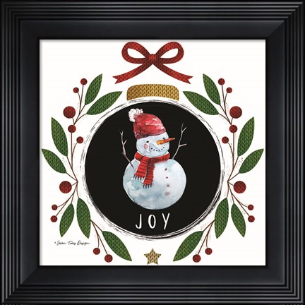 Framed Joy Christmas Ornament Print
