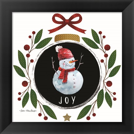 Framed Joy Christmas Ornament Print