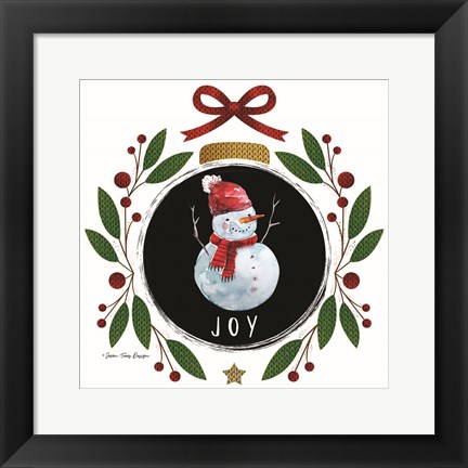 Framed Joy Christmas Ornament Print