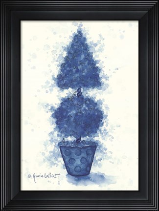 Framed Blue Cone Topiary Print