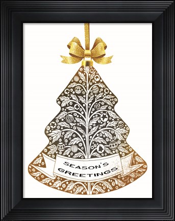 Framed Season&#39;s Greetings Ornament Print