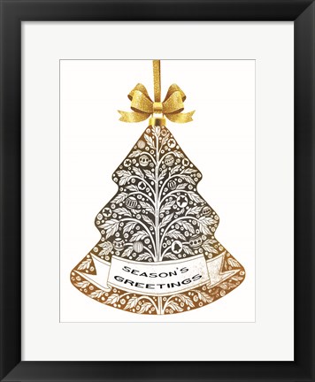 Framed Season&#39;s Greetings Ornament Print