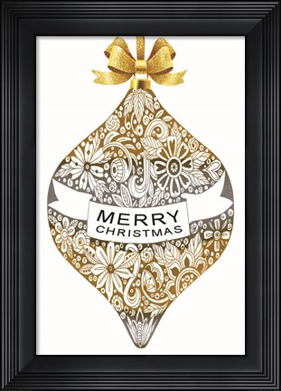 Framed Merry Christmas Ornament Print