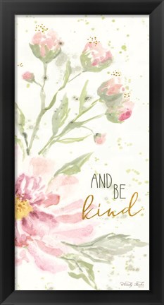 Framed Floral Be Kind Print