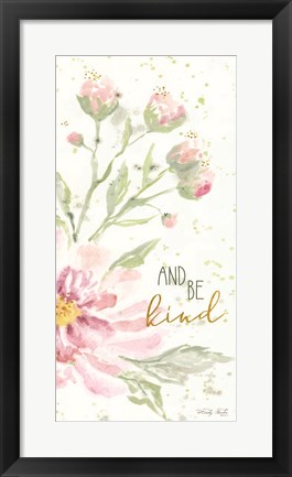 Framed Floral Be Kind Print