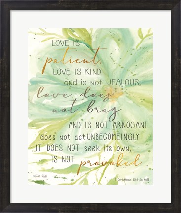 Framed Teal Love is Patient Print