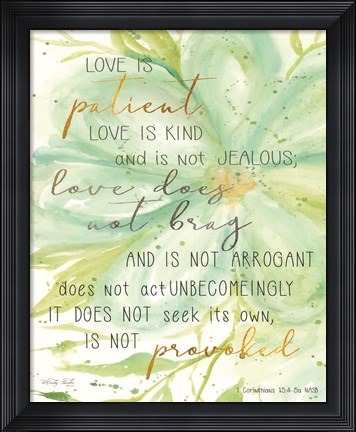 Framed Teal Love is Patient Print