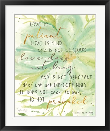 Framed Teal Love is Patient Print