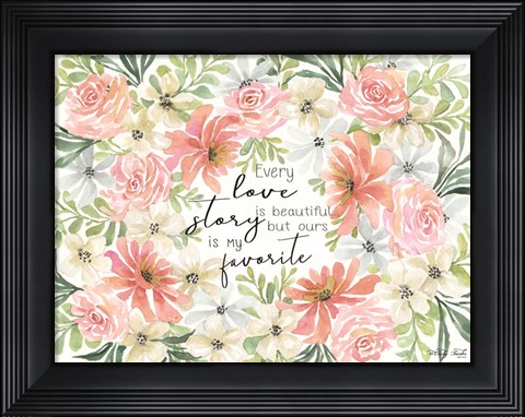 Framed Floral Love Story Print