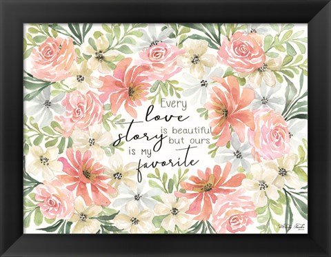 Framed Floral Love Story Print
