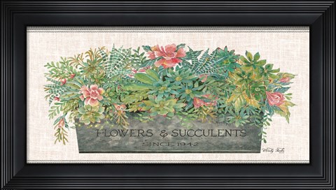 Framed Flowers &amp; Succulents Print