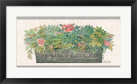 Framed Flowers &amp; Succulents Print