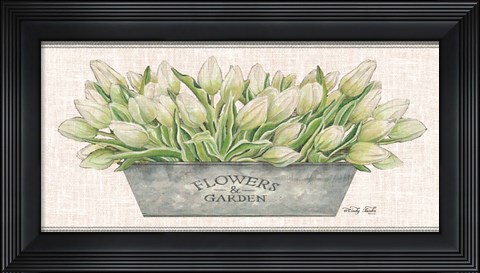 Framed Flowers &amp; Garden White Tulips Print