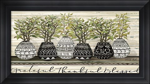 Framed Grateful Mud Cloth Vase Print