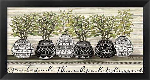 Framed Grateful Mud Cloth Vase Print