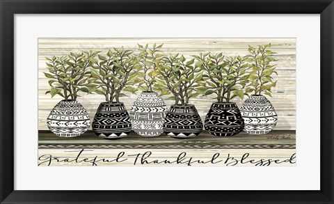 Framed Grateful Mud Cloth Vase Print