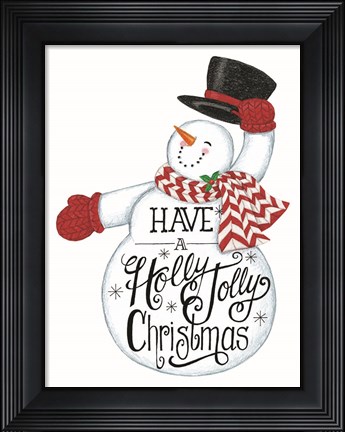 Framed Have a Holly Jolly Christmas Snowman Print