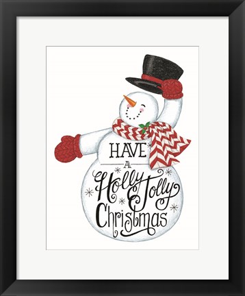 Framed Have a Holly Jolly Christmas Snowman Print