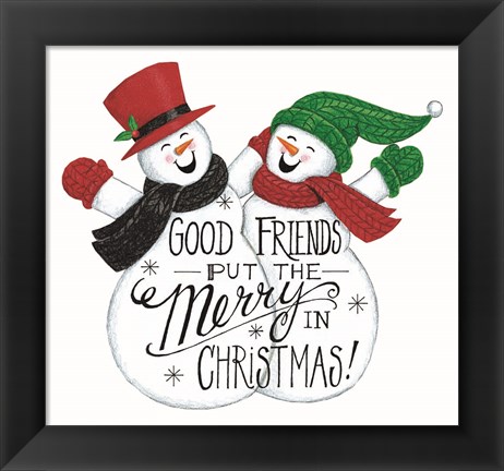 Framed Good Friends Snowman Print