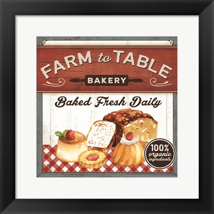 Framed Farm to Table Bakery Print