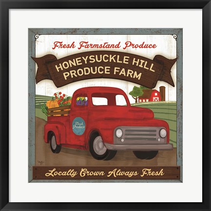 Framed Honeysuckle Hill Produce Farm Print