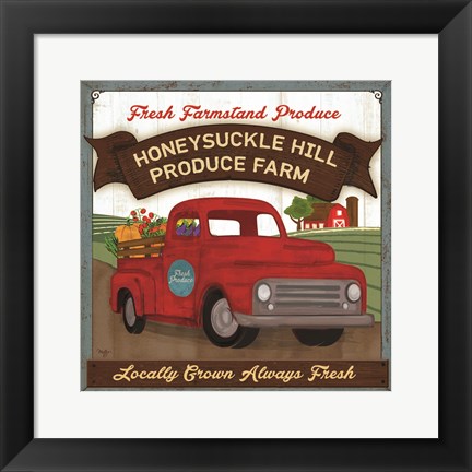 Framed Honeysuckle Hill Produce Farm Print