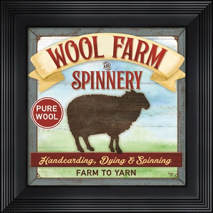 Framed Wool Farm Spinnery Print