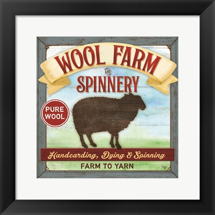 Framed Wool Farm Spinnery Print