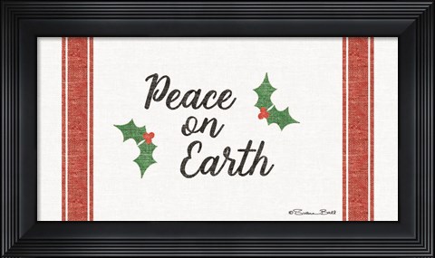 Framed Peace on Earth Grain Sack Print