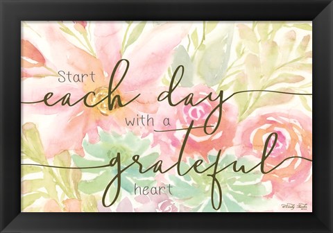 Framed Floral Grateful Heart Print