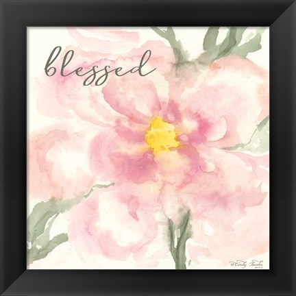 Framed Floral Blessed Print