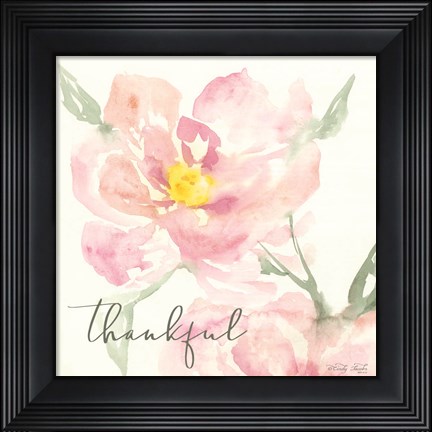 Framed Floral Thankful Print