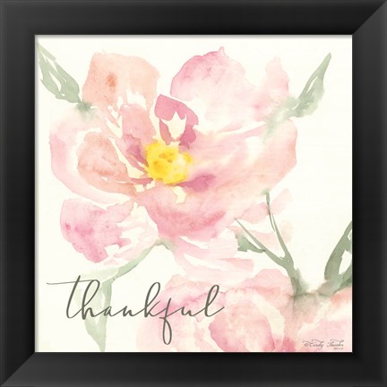 Framed Floral Thankful Print