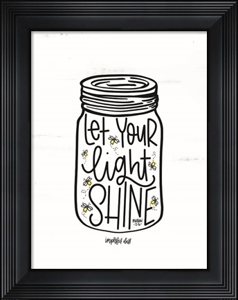 Framed Let Your Light Shine Jar Print