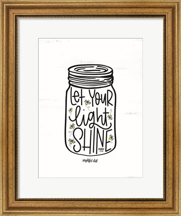 Framed Let Your Light Shine Jar Print